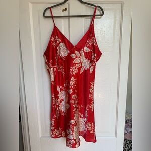 Cacique Red and White Floral Slip Dress 26/28